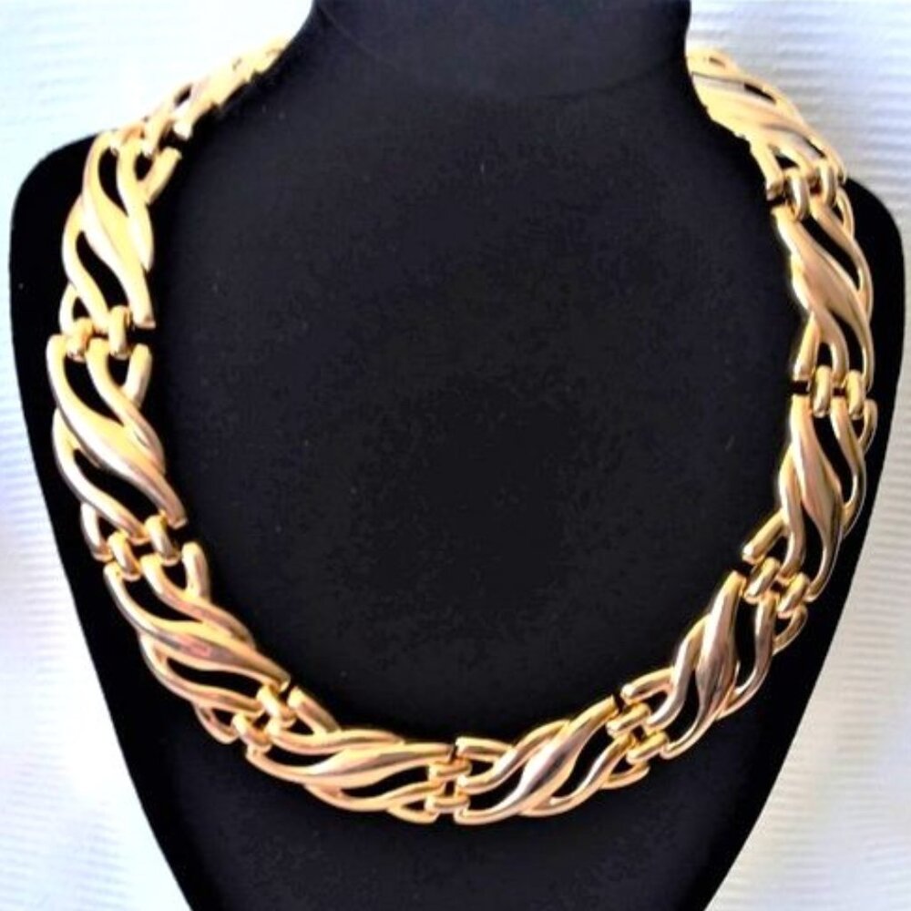 Chunky Necklace Choker Collar Bold Classy Stylish Fashion Statement Glam Luxe - Picture 6 of 6